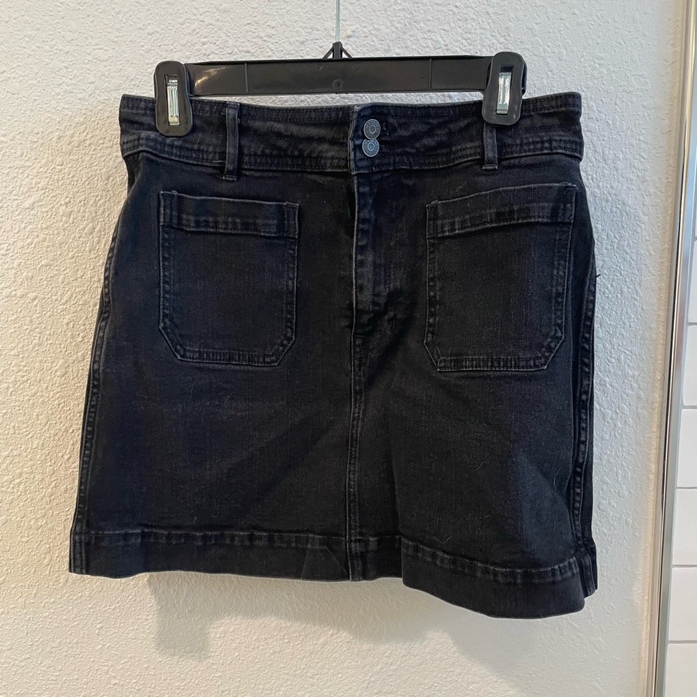 Madewell Black Denim Mini Skirt